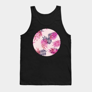 Pink Palm Pattern Tank Top